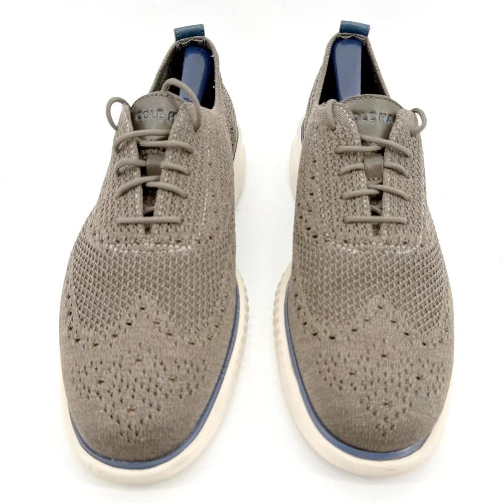 Cole Haan ZERØGRAND Wingtip Oxford Mens 9 Olive Green Stitchlite Knit Comfort